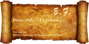 Benczkó Filotea névjegykártya
